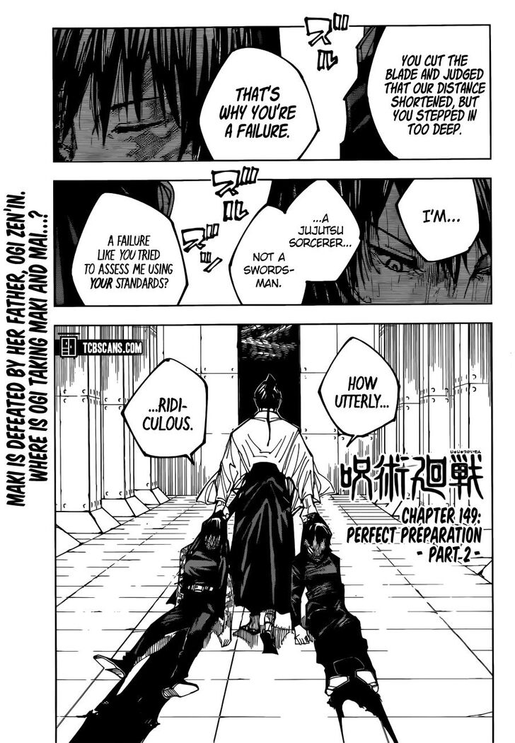 Jujutsu Kaisen Chapter 149 page 1