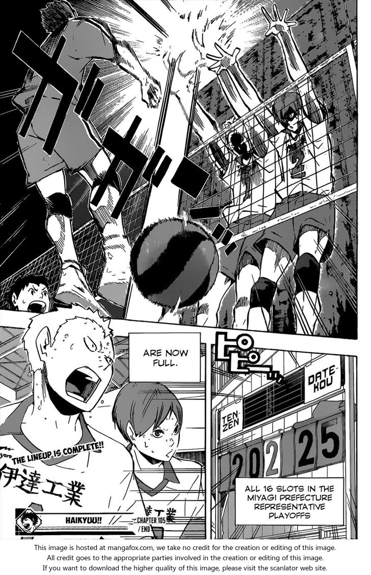 Haikyuu!! Vol.12 Chapter 105 page 18
