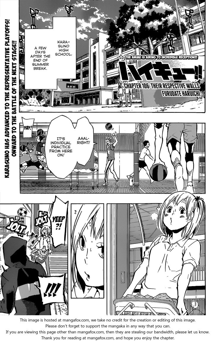 Haikyuu!! Vol.12 Chapter 106 page 2