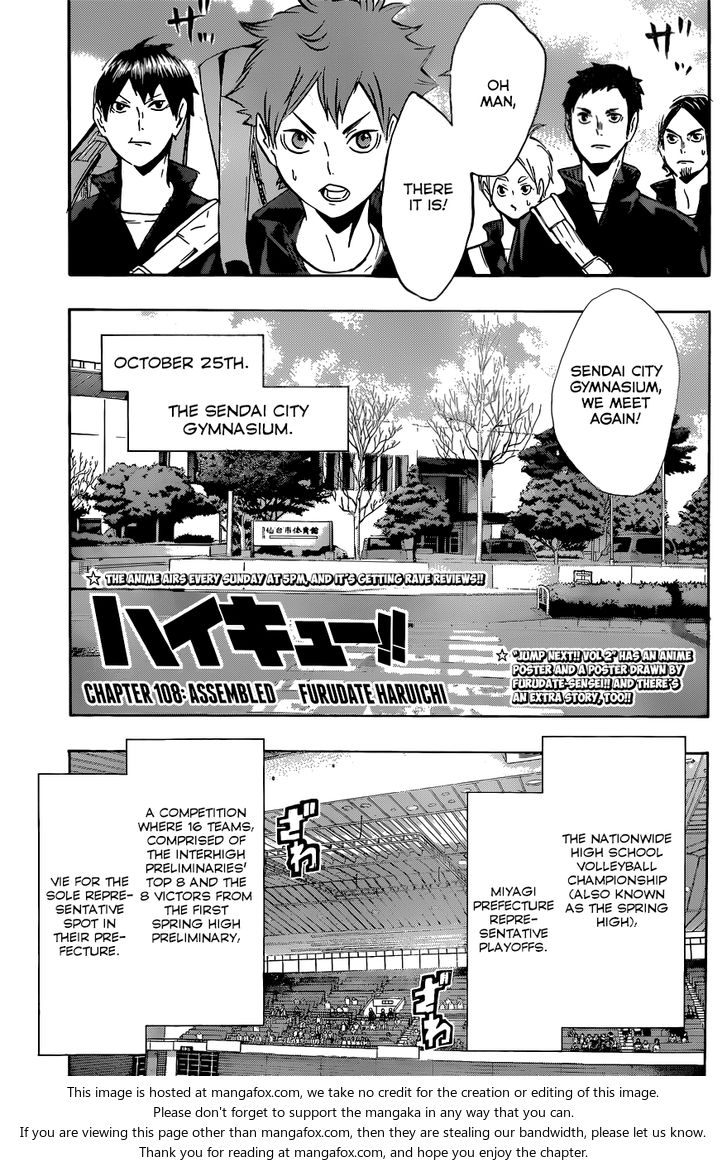 Haikyuu!! Vol.13 Chapter 108 page 2
