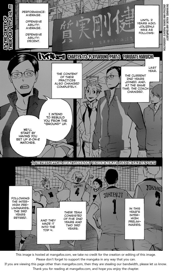 Haikyuu!! Vol.13 Chapter 113 page 2