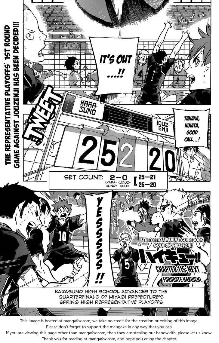 Haikyuu!! Vol.13 Chapter 115 page 2