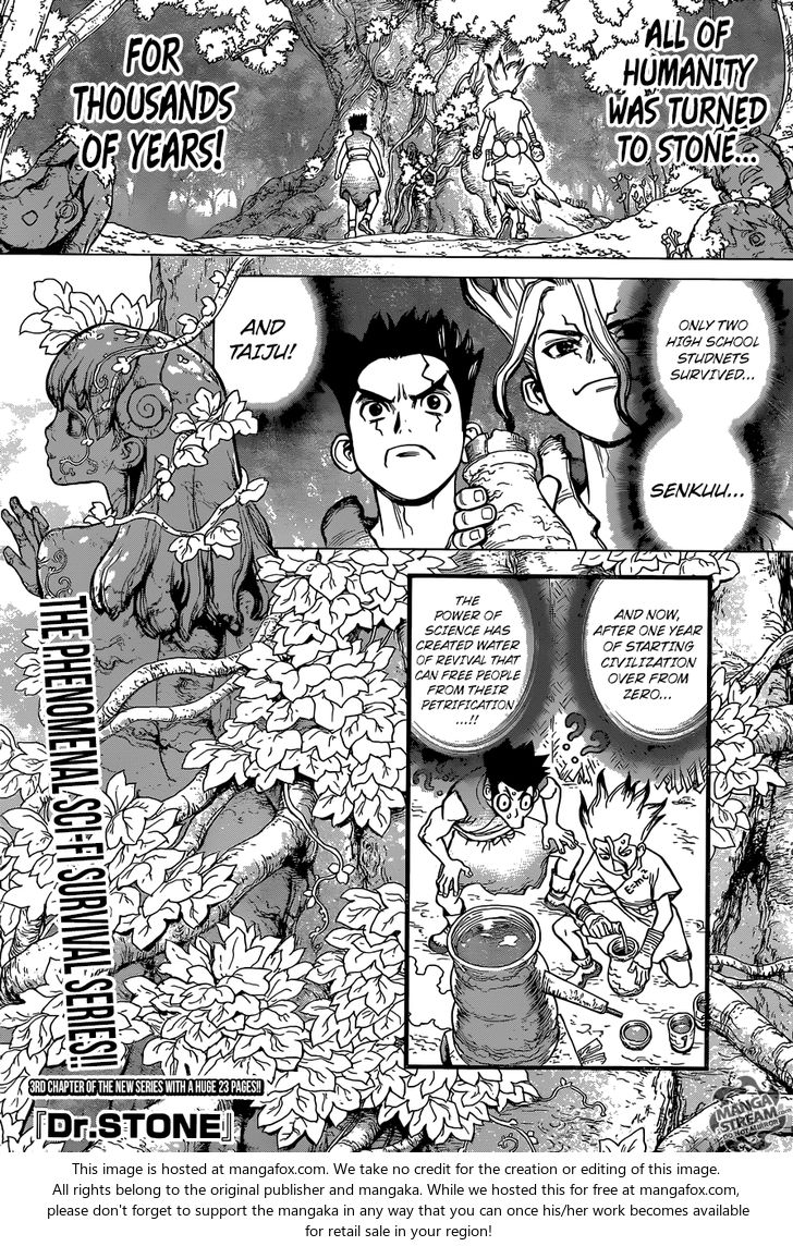 Dr. Stone Chapter 003 page 1